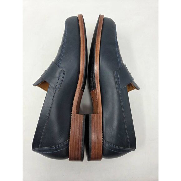 ADELANTE SHOE CO. LUCA PENNY LOAFERS BLUE LEATHER MENS SIZE 11 E WIDE main image 7